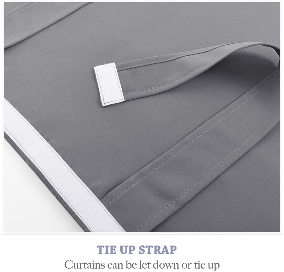 Rideau de porte occultant autocollant, isolation thermique, intimité, sans perçage, 66 x 175 cm, gris - 4