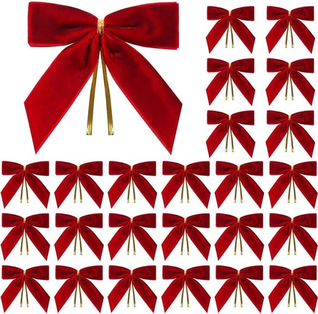 Clochette Rouge Avec Nœud Décoratif Pour Sapin De Noël Et Guirlandes - Lot Festif