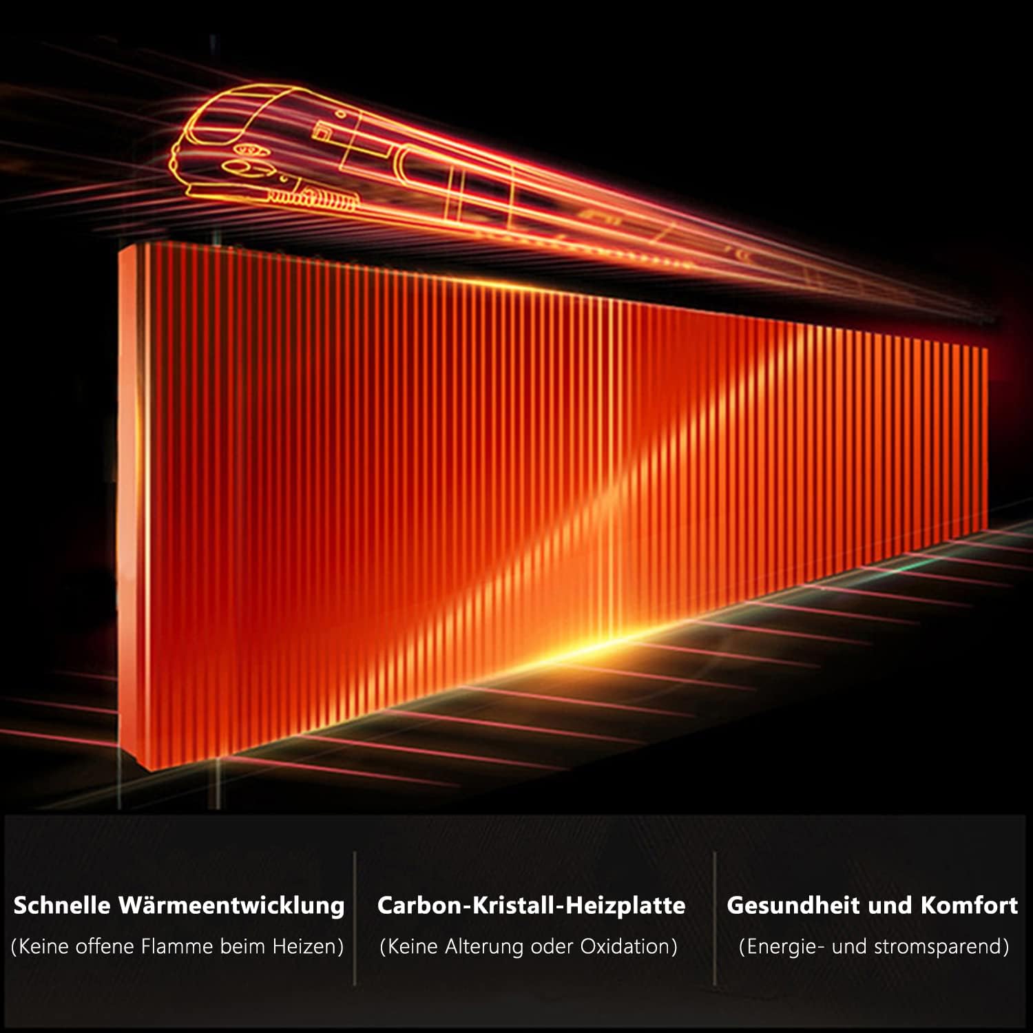 ZMH Aquecedor de parede infravermelho 450W com poupança de energia e controlo remoto para quartos e hotéis - 9