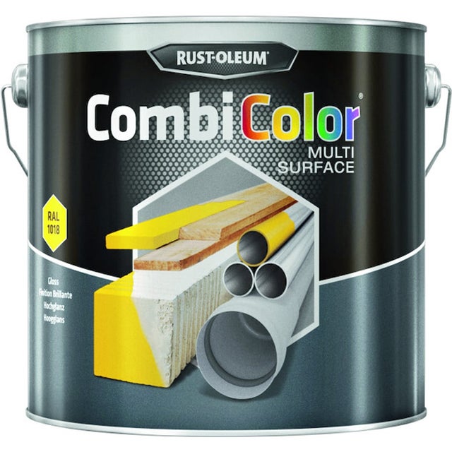 Peinture COMBICOLOR MULTI-SURFACE - 2,5 L - jaune clair RAL 1018 - RUST-OLEUM