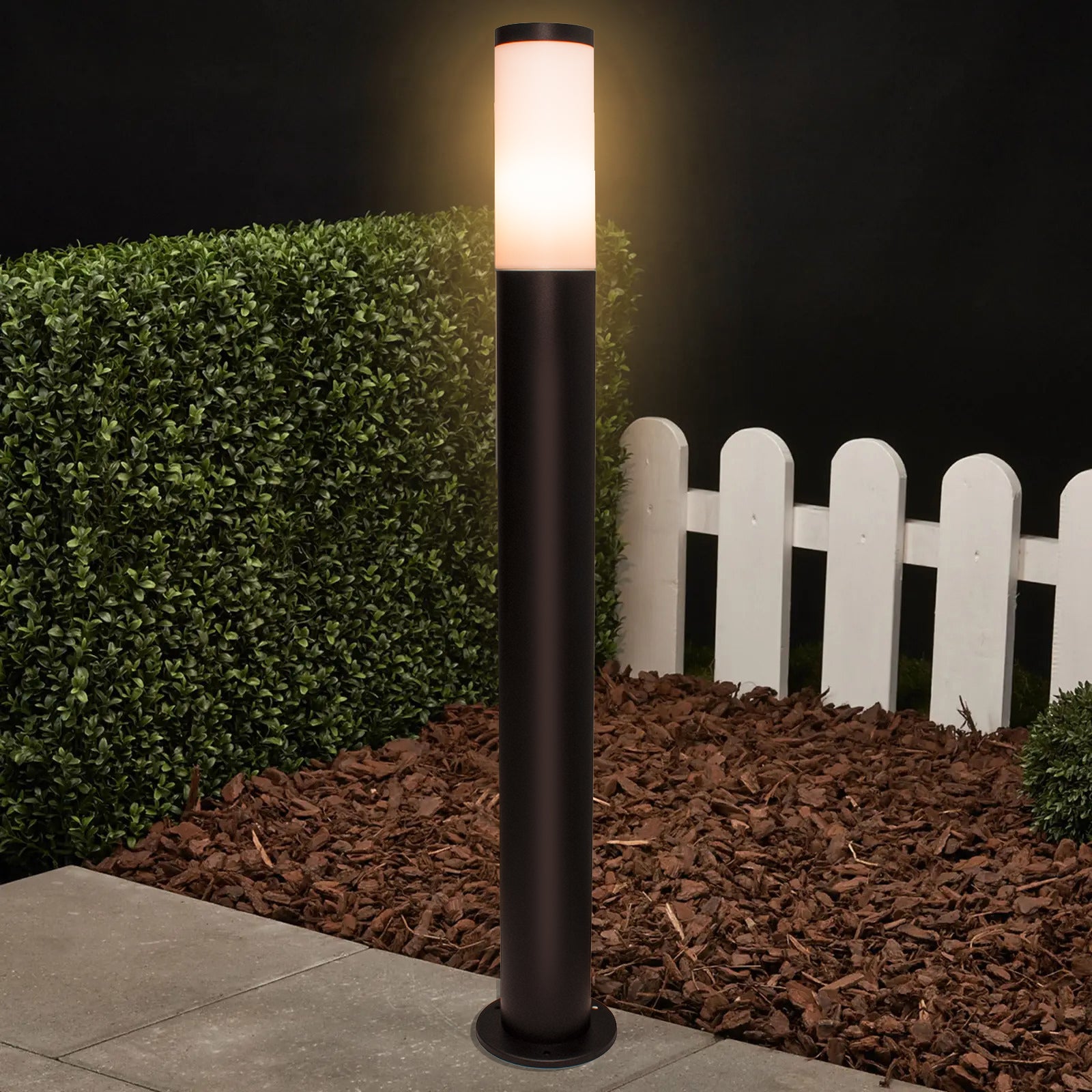 TOKYO lampadaire LED E27 acier poteau NOIR extérieur étanche éclairage jardin avenue cour 230V MESURE 80CM - 5