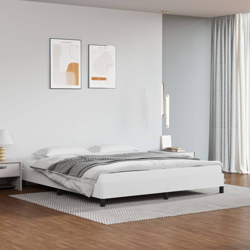 Cadre de lit simili cuir blanc 140x200 cm Cadre de lit simili cuir blanc 140x200 cm