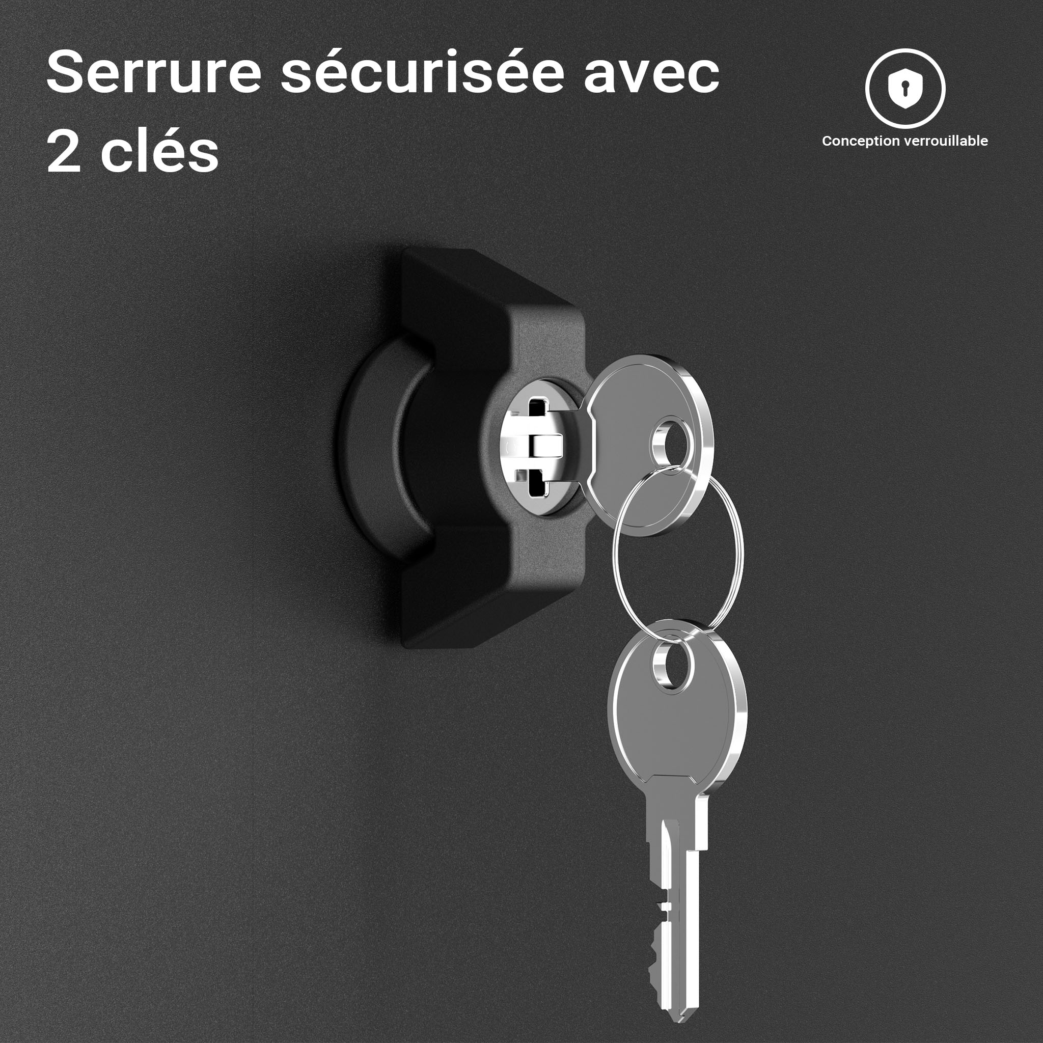 Boîte à colis verrouillable noire 460 x 450 x 1400 mm, Boîte aux lettres sur pied, pour colis Taille S et L, Usage domestique Wiltec - 6