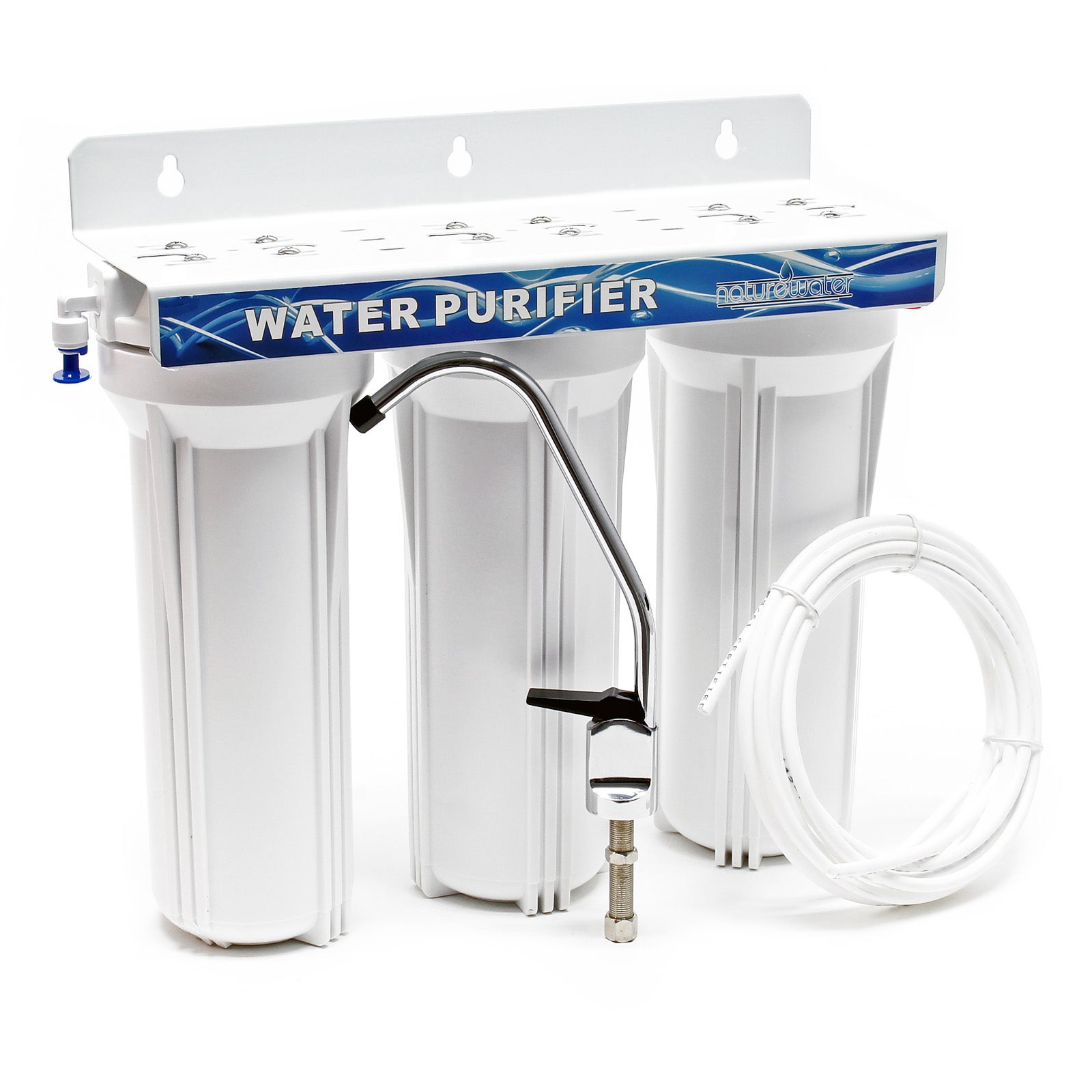 Naturewater NW-BRL03-LS3 Filtro de agua 3-Etapas 32.89mm (1), cartucho sedimentos y carbón activado
