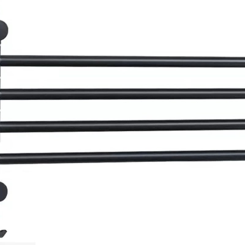 4-ramienny obrotowy wieszak na ręczniki ze stali nierdzewnej do montażu na ścianie z haczykami (matowa czerń)