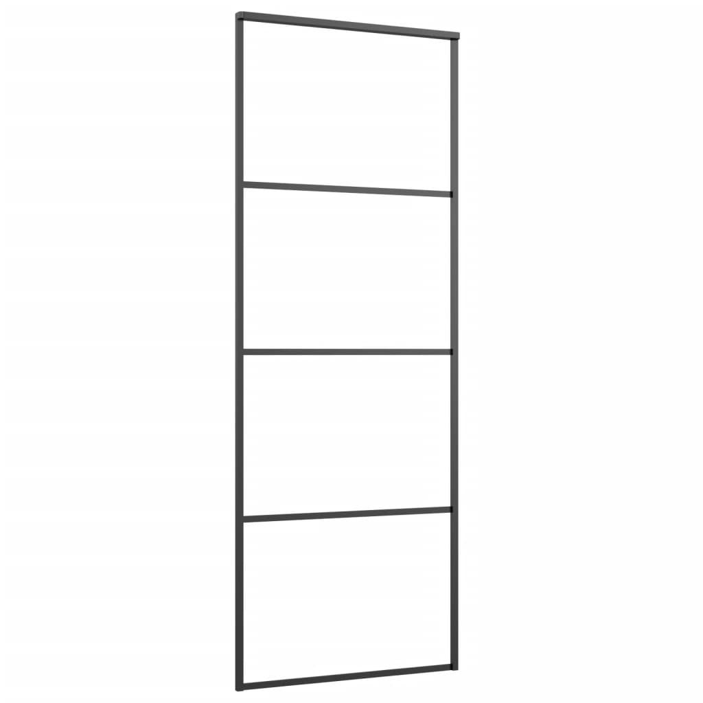 Puerta corredera | Puerta de la cocina ESG vidrio y aluminio negra 76x205 cm CFW31230 - 3