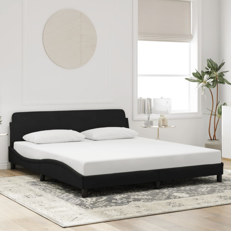 Estructura de cama sin colchón terciopelo negro 180x200 cm vidaxl