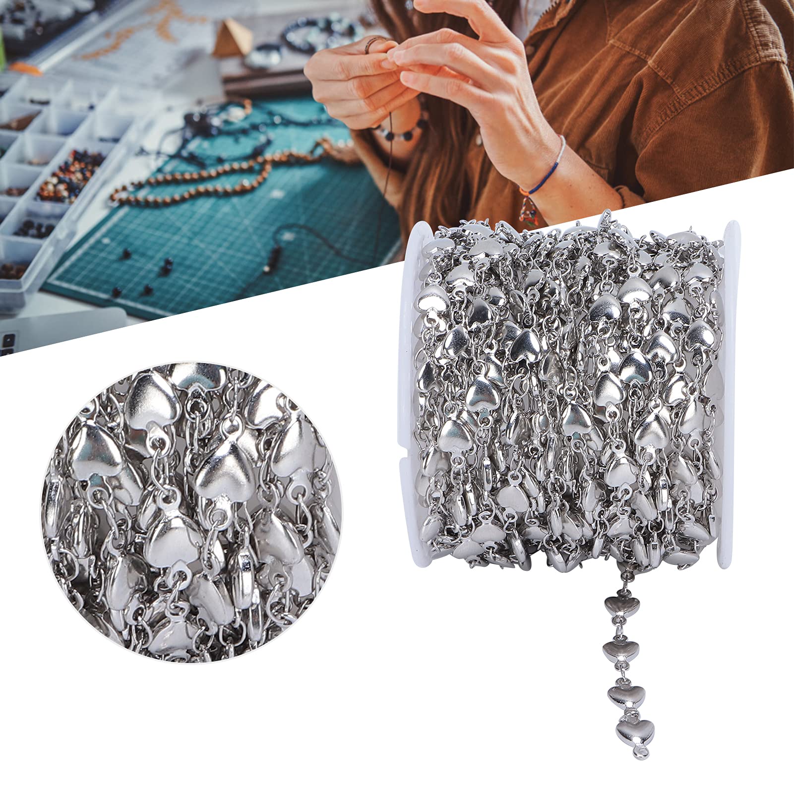 Catena In Acciaio Inox 7mm X 5m - Per Gioielli Fai Da Te - Foto 11