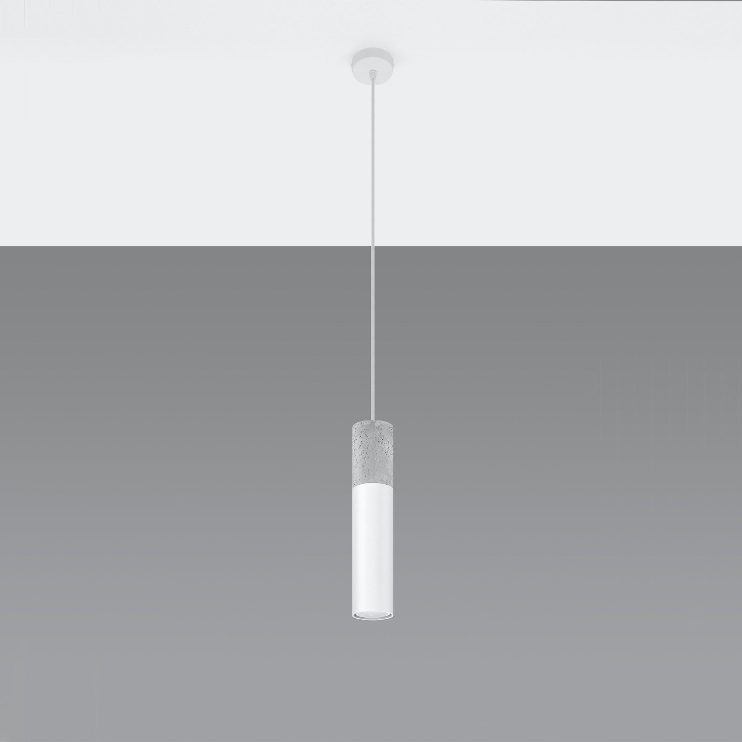 Lampa sufitowa wisząca Borgio biało-szara 1xGU10x40W wym: 100 x 8 x 8 cm beton architektoniczny Sollux Lighting