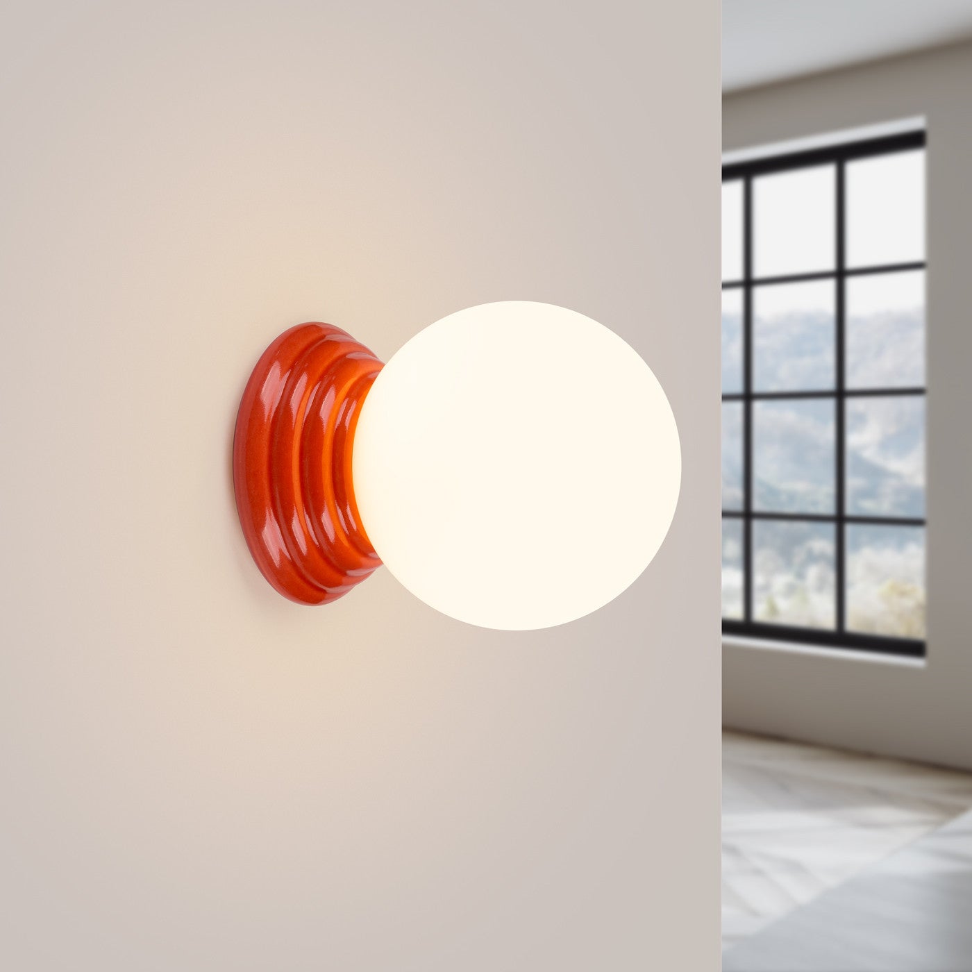 Kinkiet ścienny ceramiczny szkliwiony ZORI brzoskwiniwy 1xG9x15W ceramika / gips wym:12x12x16cm IP44 Sollux Lighting - 4
