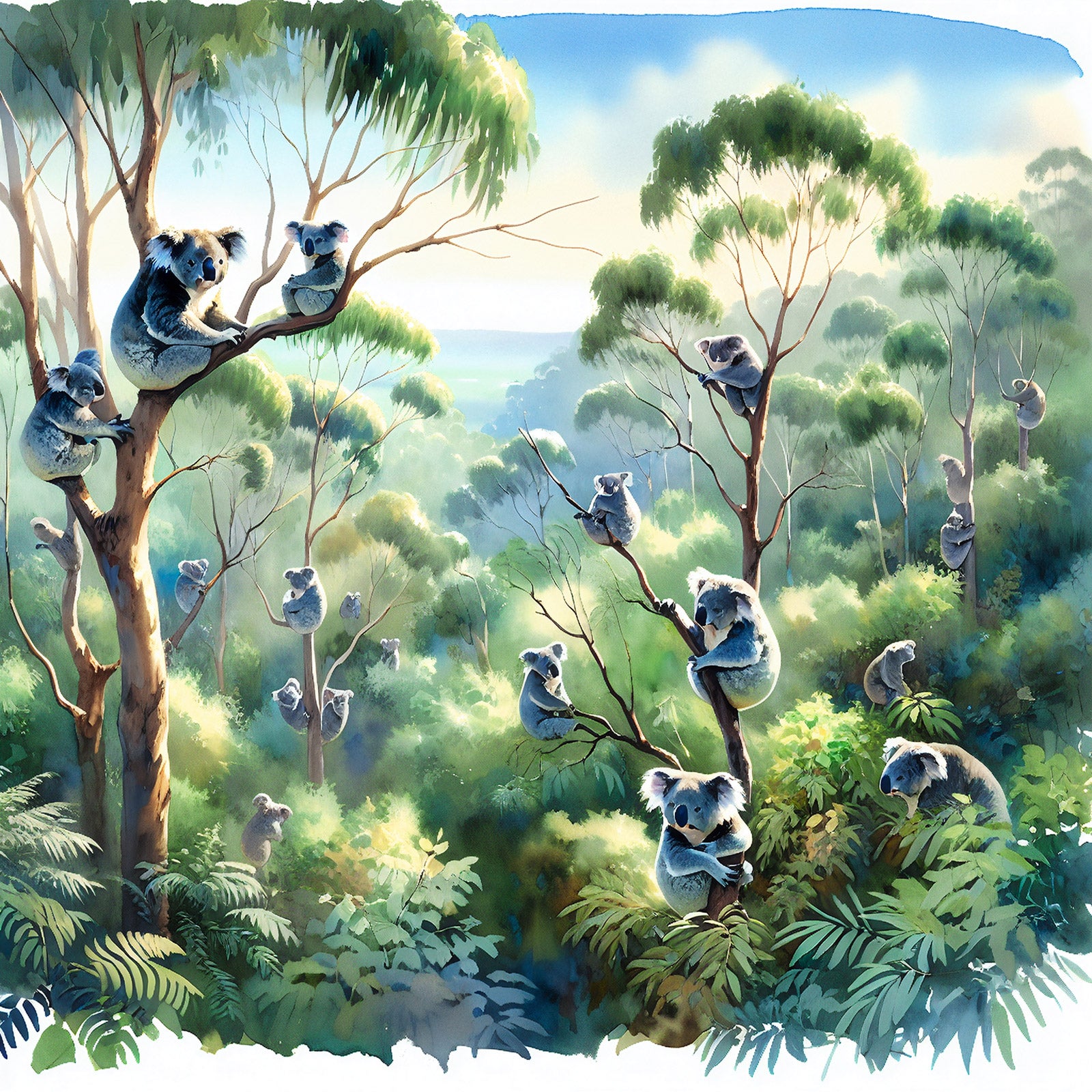 Papier Peint Koala Dans Un Jardin Aérien