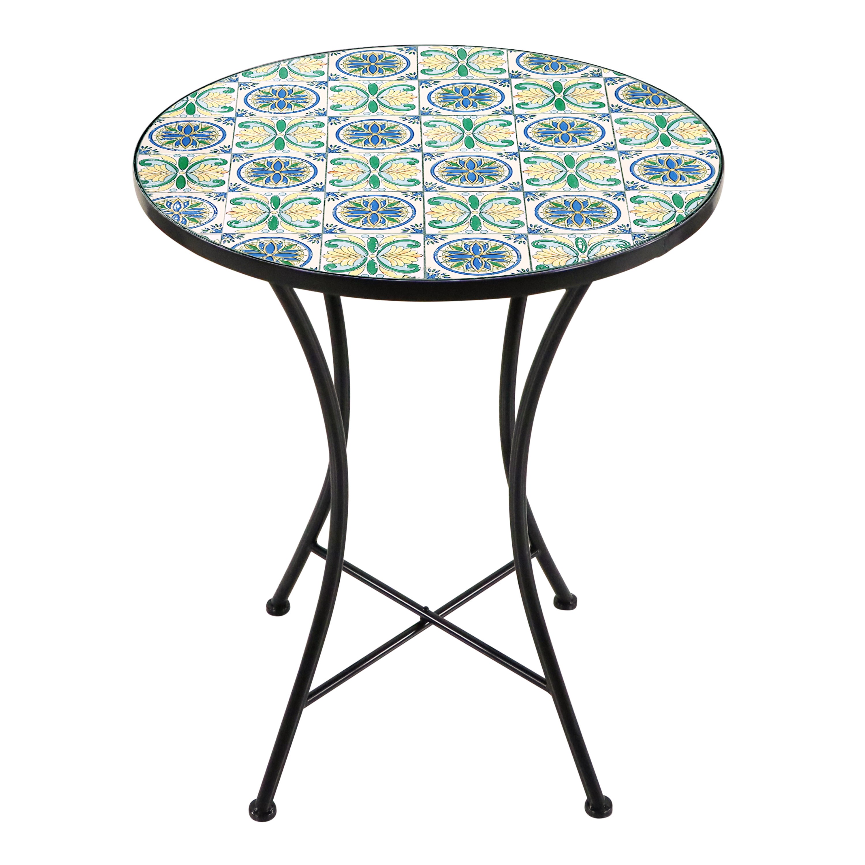 Axi Amélie Table Bistrot, Bleue/Jaune | Salon De Jardin Bistrot, Table Bistrot Mosaique Pour Jardin/Balcon/Terrasse - 3