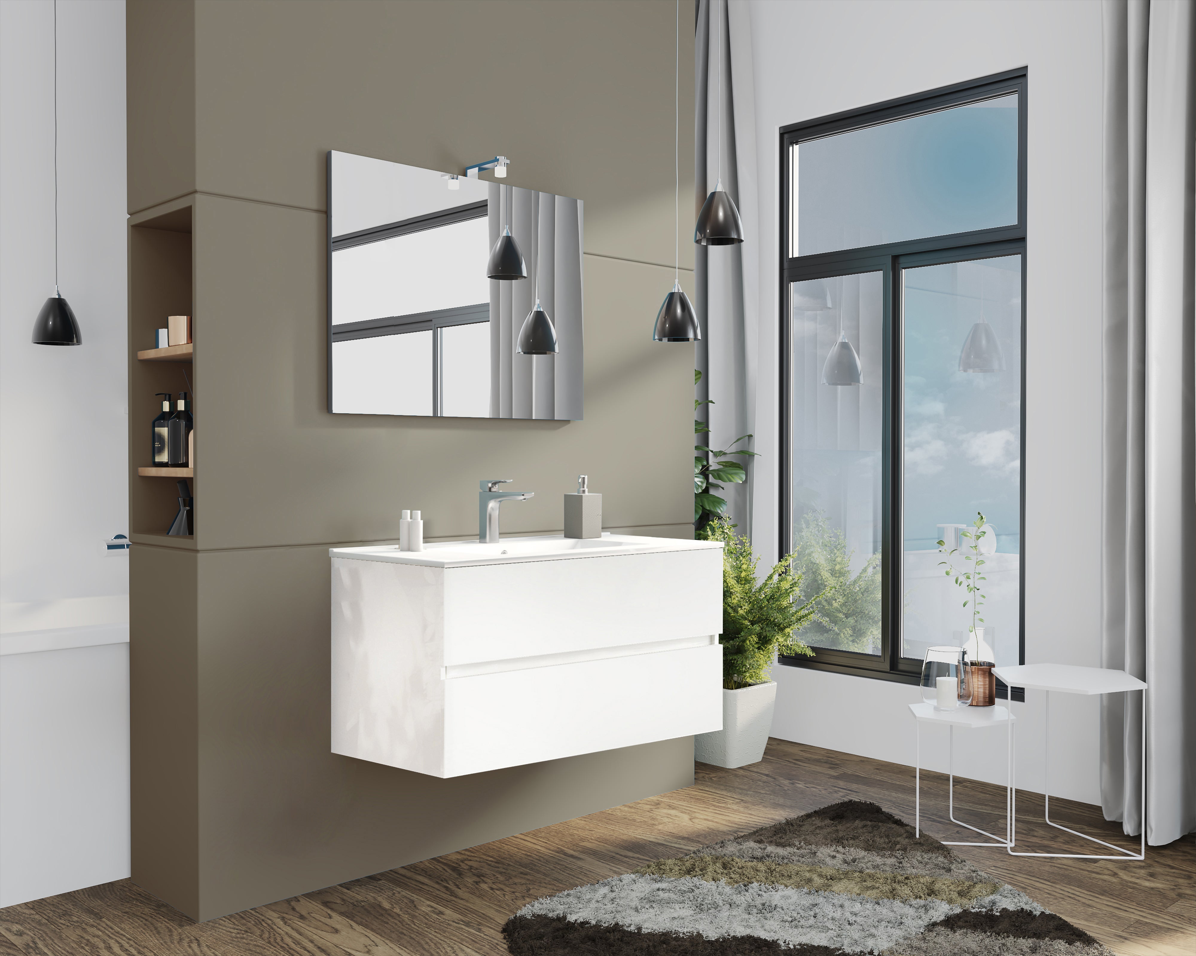 Muebles de baño nuevo splash 105 susp. blanco