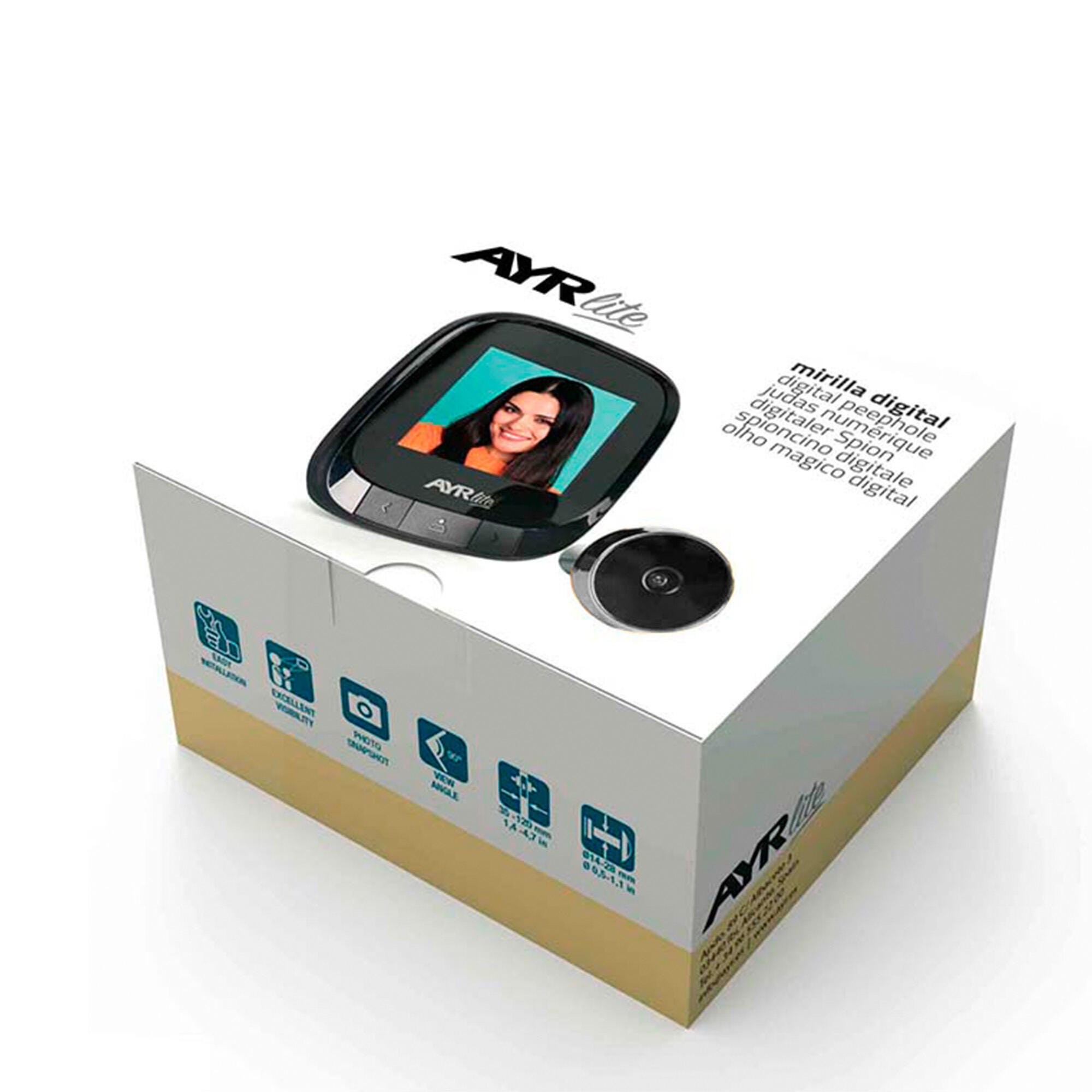 Cyfrowy wizjer AYR 9001 z ekranem LCD czarno-chromowanym, kamera 0,3 Mp - 5