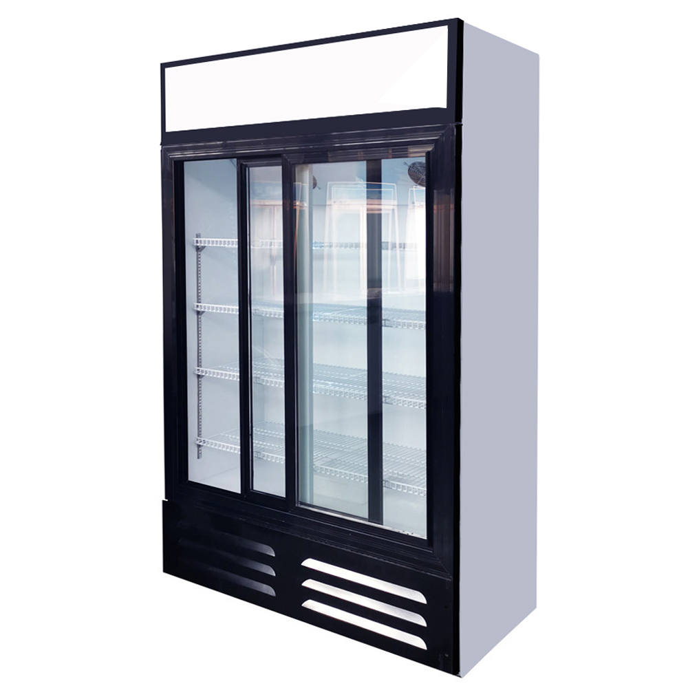 Romux® armario expositor refrigerado ma 2 puertas de cristal correderas 600 litros ventilado | frigorifico profesional para bebidas en hostelería