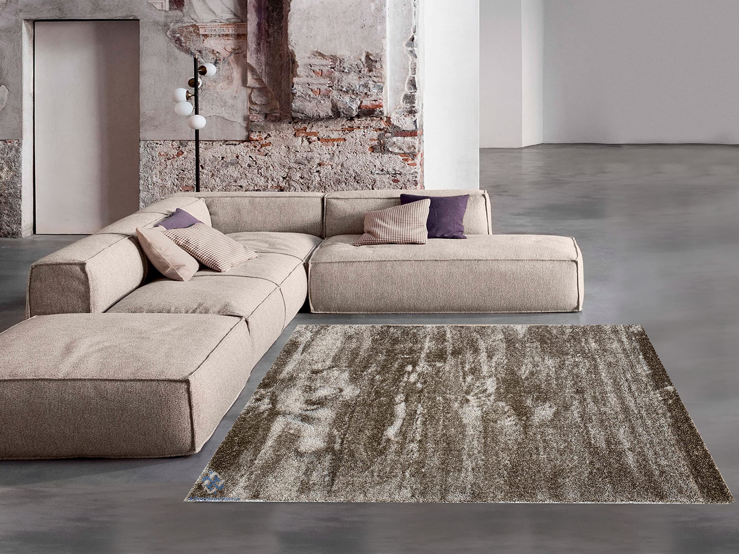 Alfombra moderna modelo imperia | pelo corto polipropileno frisé lavable | varias medidas | ideal para salón, habitación o comedor (200 x 290, topo)