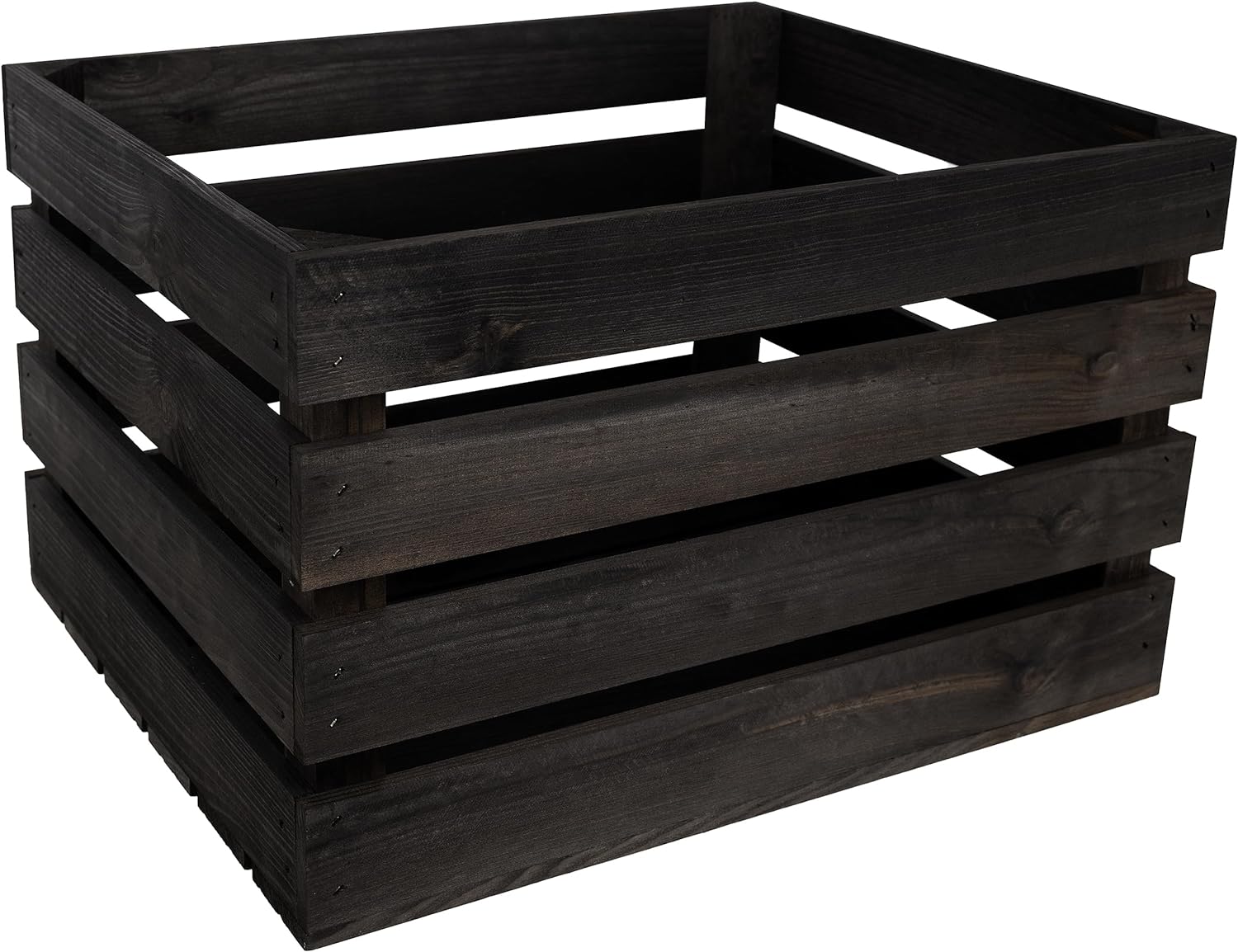 Creative Deco Caisse en Bois Noir | 50 x 40 x 30 cm | Caisse Rangement