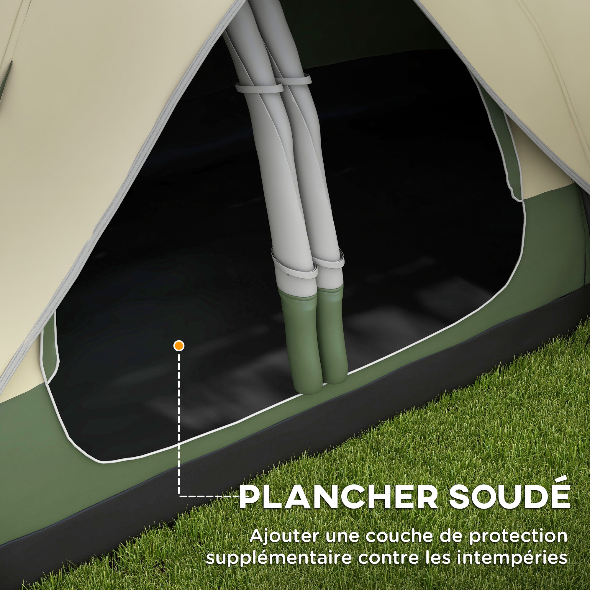 Tente de camping familiale 6-8 pers. double toit moustiquaire sac - 6