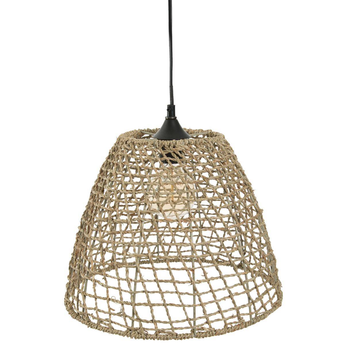 Lampa wisząca Atmosphera Jada z rattanu beżowa, średnica 35 cm, wysokość 31 cm