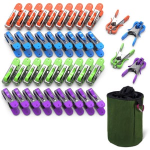 Sacchetto Per Mollette Da Bucato Con Stampa Stelle - Con Gancio, Capacità 50 Mollette, Per Stendibiancheria, Bianco E Blu - Foto 2