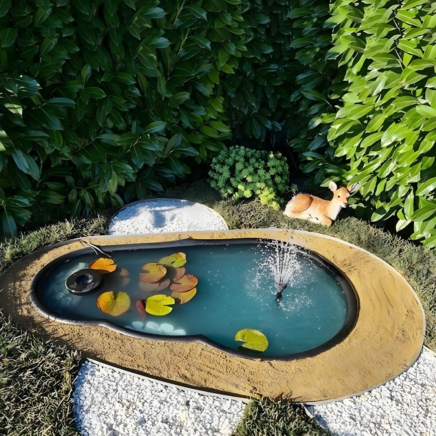 Laghetto Preformato Vittoria 750L Nero - Stagno Giardino Per Pesci Koi E Piante Acquatiche - Foto 2