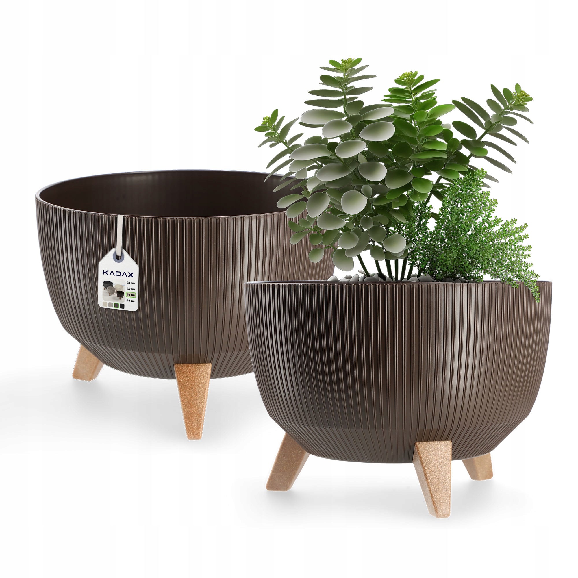 DONICZKA DONICA OGRODOWA Z NÓŻKAMI NA KWIATY DUŻA OKRĄGŁA WKŁAD MISA 33 cm