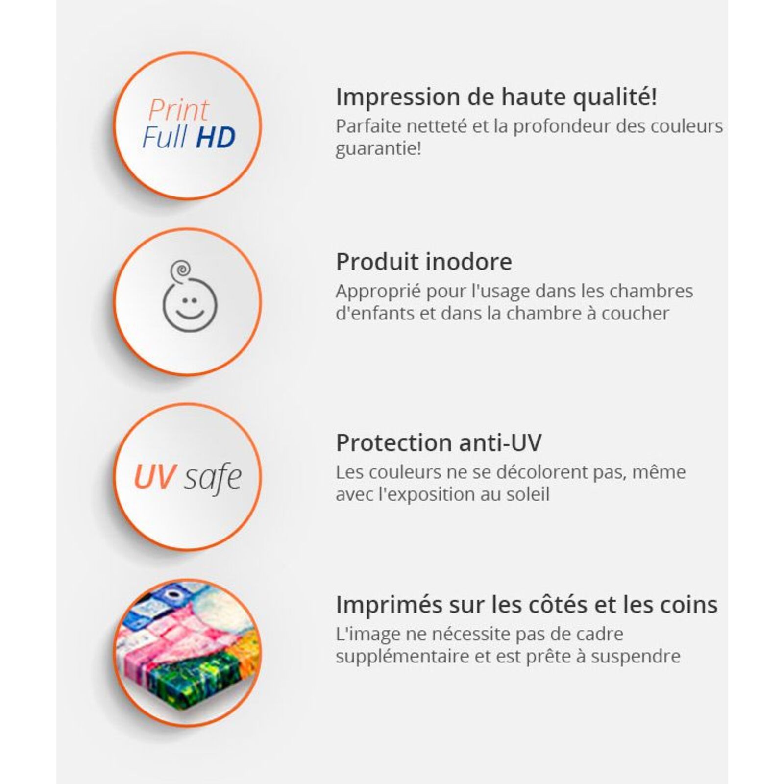 Tableau carte du monde en français - 60 x 40 cm - 3