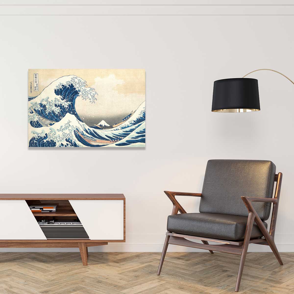 Tableau reproduction d'art la vague de Kanagawa par Hokusai - 60x40cm - 2