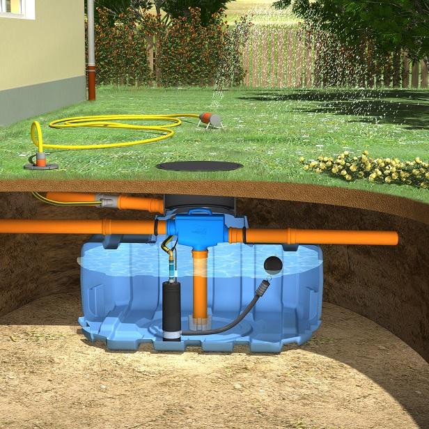 Kit Complet Récupération Eau de Pluie A Enterrer 1500 Litres pour le Jardin DS Eau