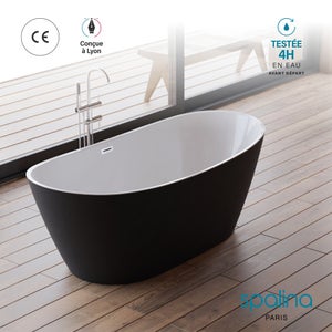 Baignoire îlot VENECIA Noire Mate 170x80cm, by SPALINA