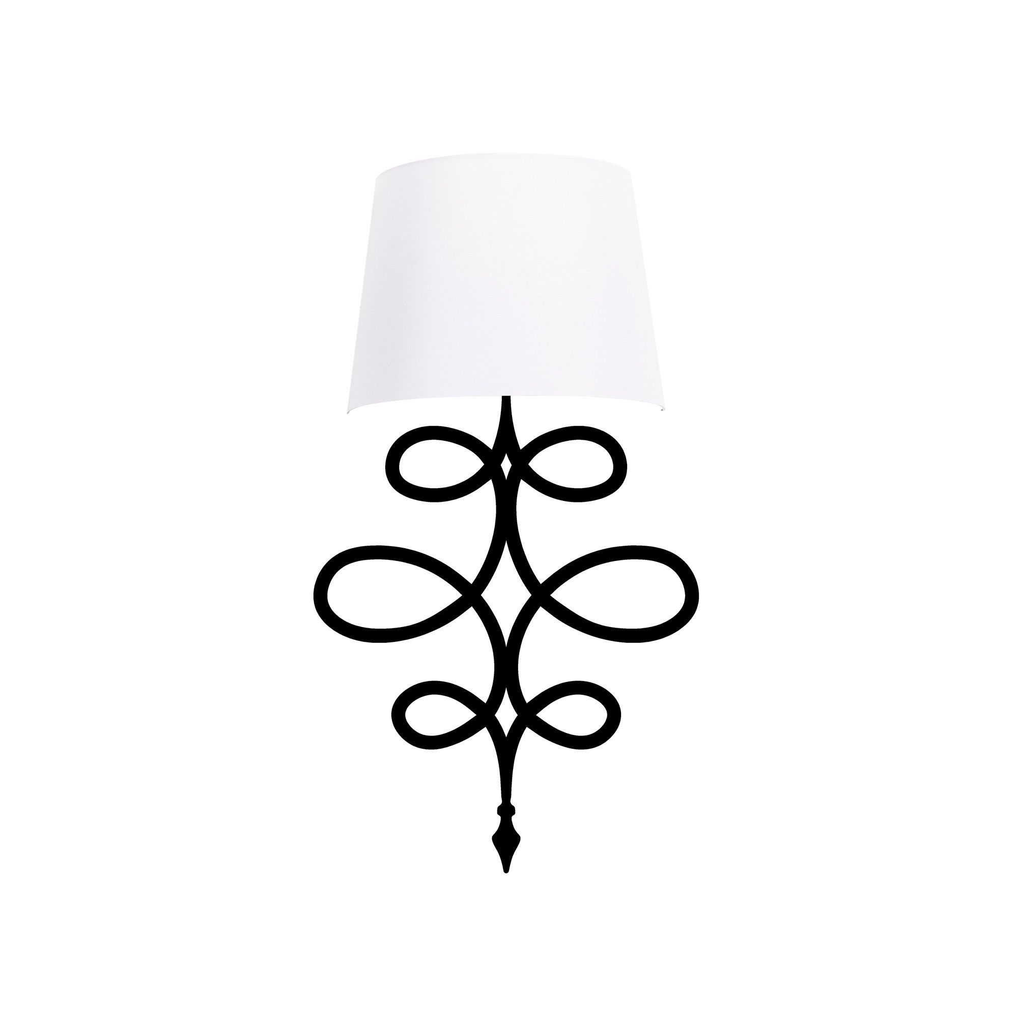 Lampa perete ASAF-6990, negru/alb, metal/material textil, 15x28x62 cm