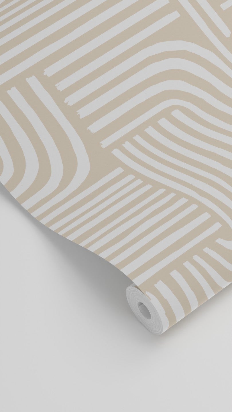 Papier peint graphique 3D sable beige - 53 cm x 10.05 m - ESTAhome - 4