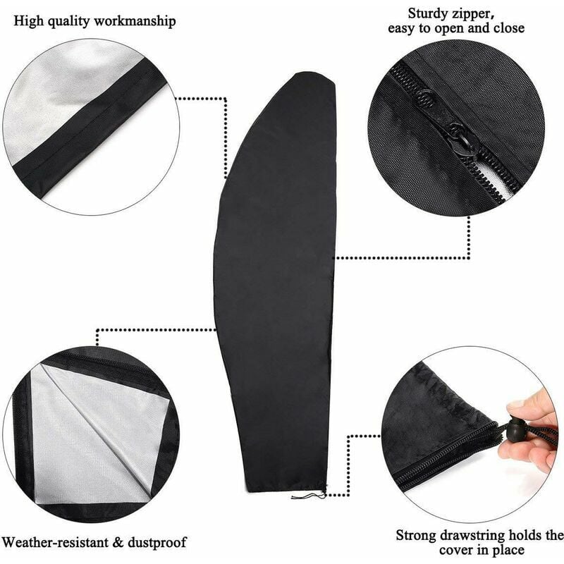 Housse de Protection pour Parasol Déporté 504070cm 420D Oxford Imperméable Anti-Poussière UV Intempéries - 3