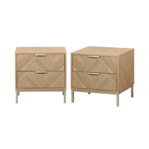 Set 2 comodini 53x49h cm con 2 cassetti bronzo e mercure - Zyra