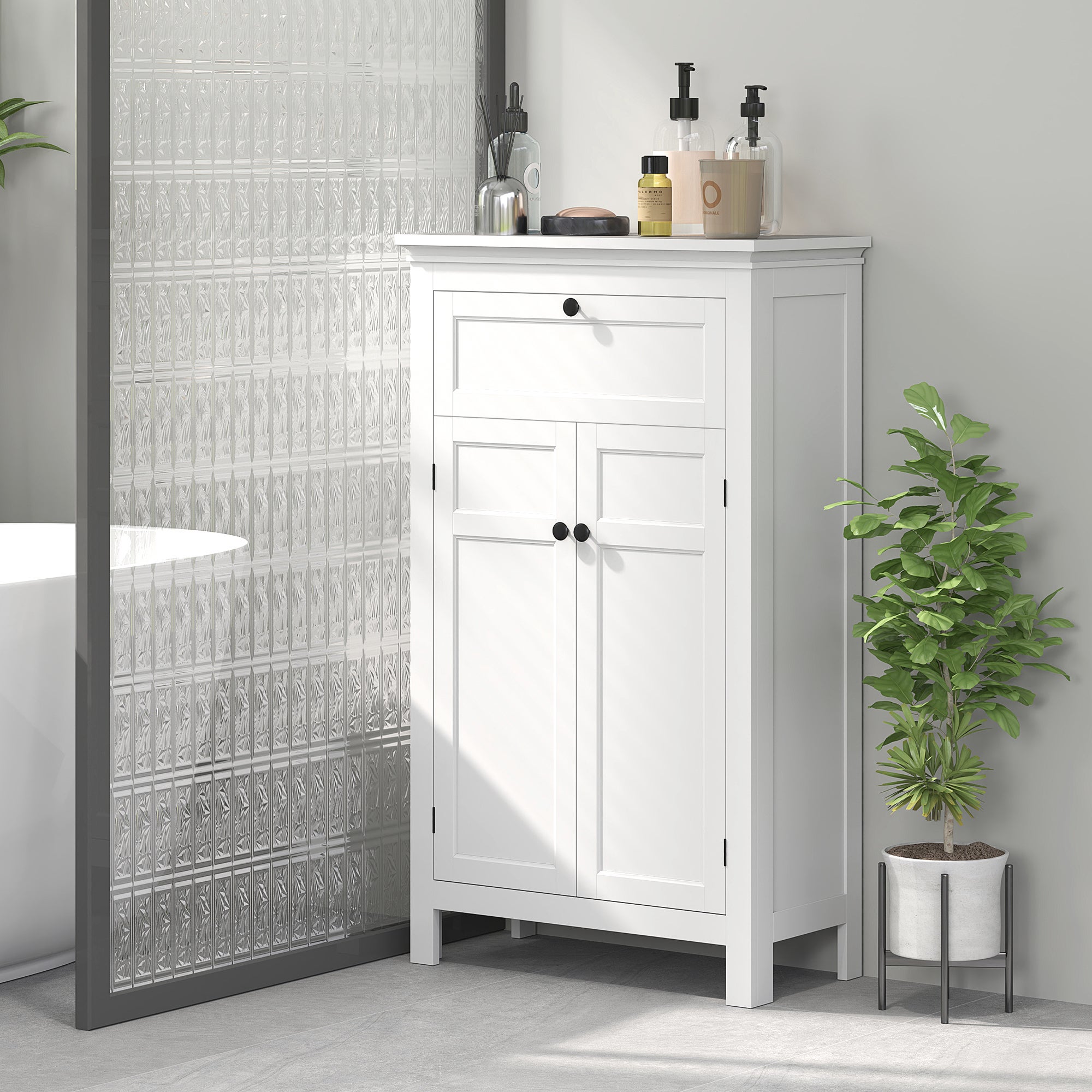 Mueble de Baño HOMCOM MDF Blanco 60x30x102.5 cm - 2