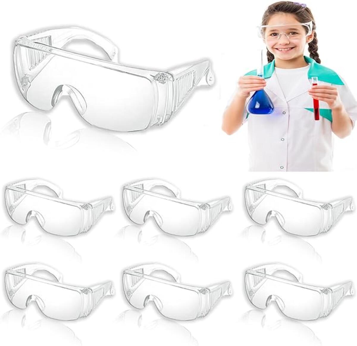 Lunettes De Protection - Lot De 10 Paires (5 Bleues, 5 Noires) - Anti-poussière, Anti-buée - Pour Chantier, Labo, Bricolage - 3