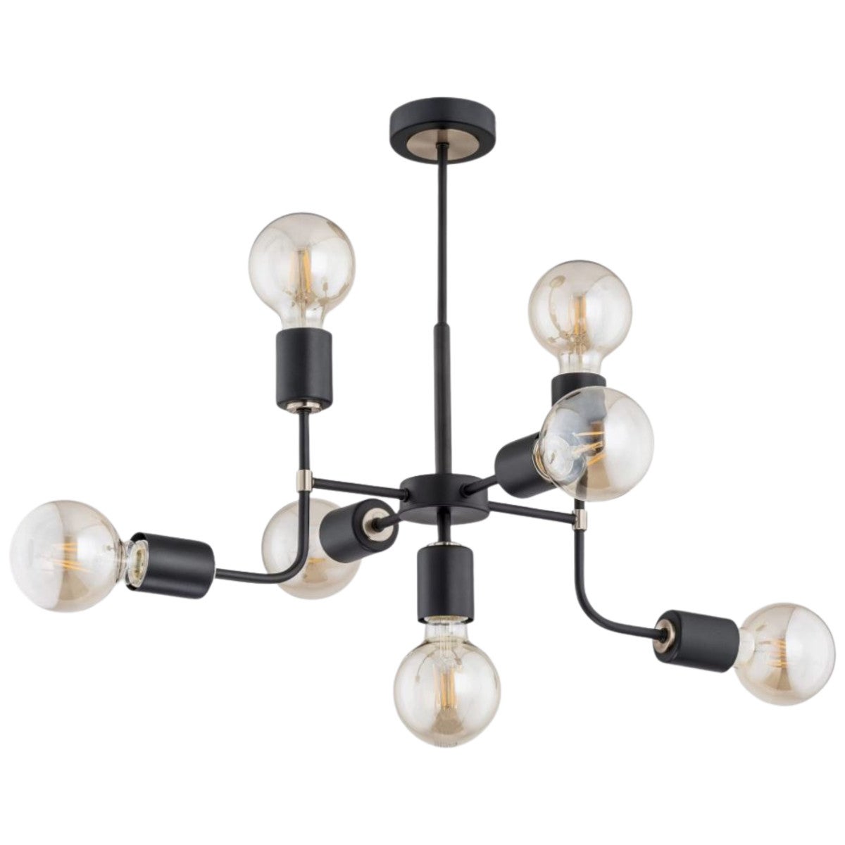 Lampa wisząca Transformers czarno-przezroczysta-złota 7xE27x60W wym: 47 x 37 x 57 cm metal Alfa