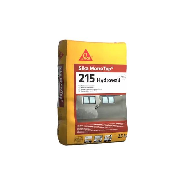 Sika MonoTop-215 Hydrowall - Enduit à base de ciment pour l'imperméabilisation du béton et de la maçonnerie - Sika - 25 kg Gris