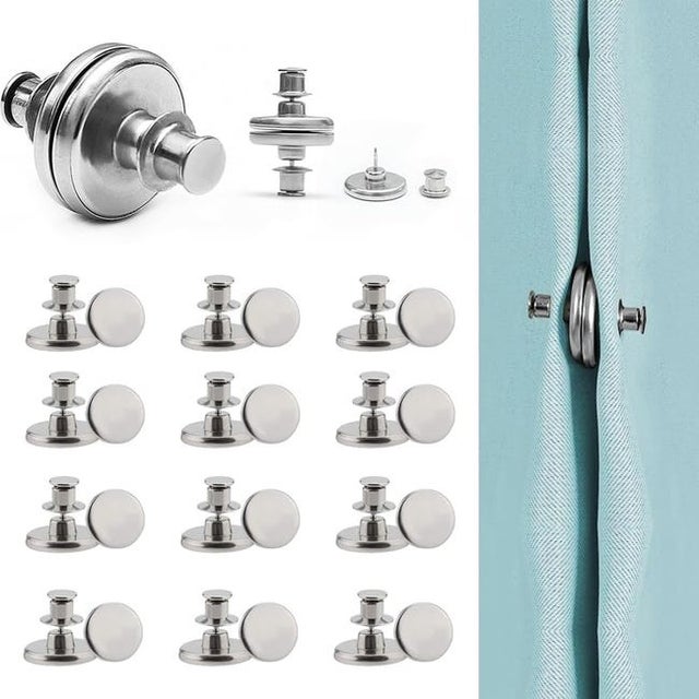 Lot de 24 aimants à clips magnétiques pour rideaux - Aimants magnétiques puissants sans outils pour rideaux (rond, 20 mm)
