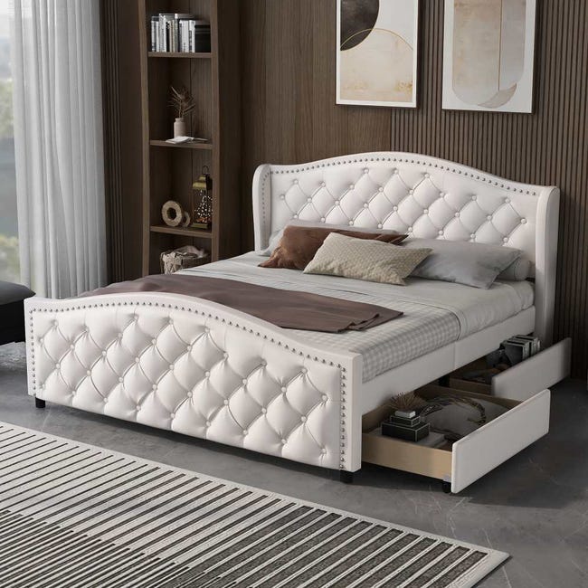 Letto design matrimoniale 160*200 lino grigio RILEY Letto design matrimoniale 160*200 lino grigio RILEY