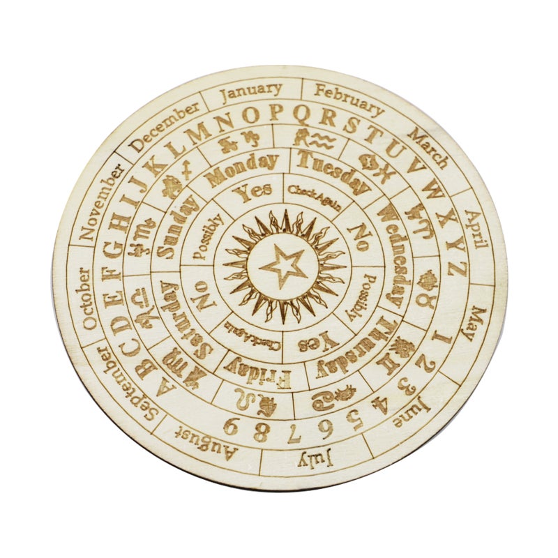 Drewniana tablica wahadłowa w kształcie gwiazdy, krąg wróżbiarski, przesłanie metafizyczne, czary, ołtarz wiccański, artykuły dla początkujących