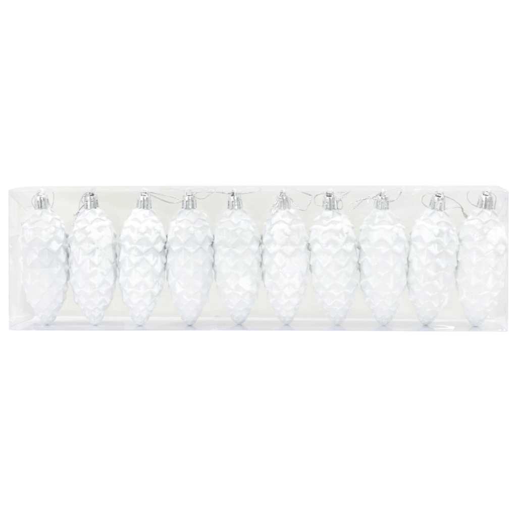 Bola de Pinheiro de Natal 40 pcs Branco Plástico vidaXL - 3