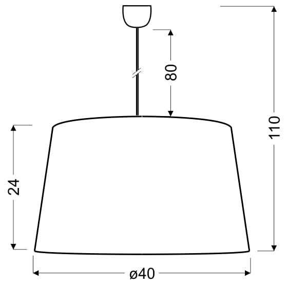 Lampa sufitowa Tiger srebrno-biała 1xE27x60W wym: 110 x 40 x 40 cm tkanina Candellux - 2