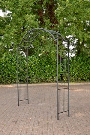 DIVCHI Arco Da Giardino In Metallo Nero – Telaio In Acciaio Per Piante Rampicanti, Rose E Fiori – Pergola Decorativa Alta 2,4 Mt, Per Esterni E Matrimoni - 4