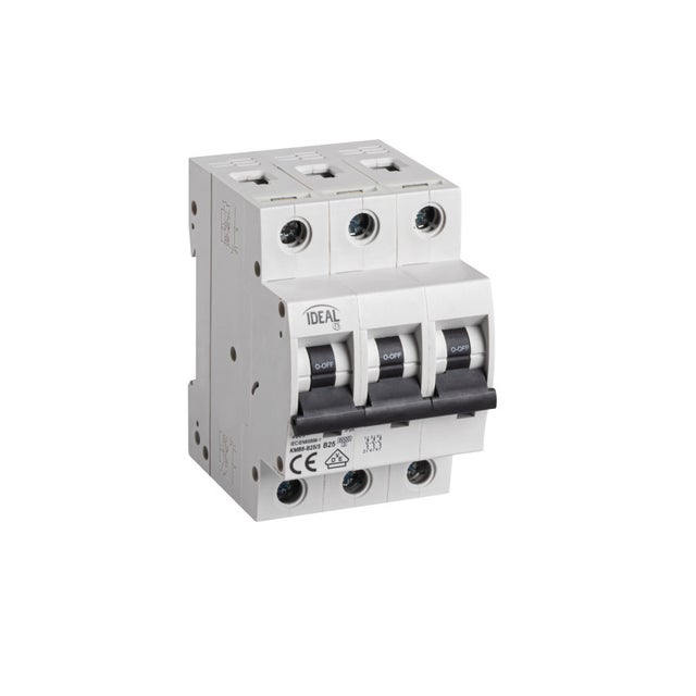 Interruttore 3P 25A – Protezione da sovraintensità Rail TH35 – Bianco Kanlux