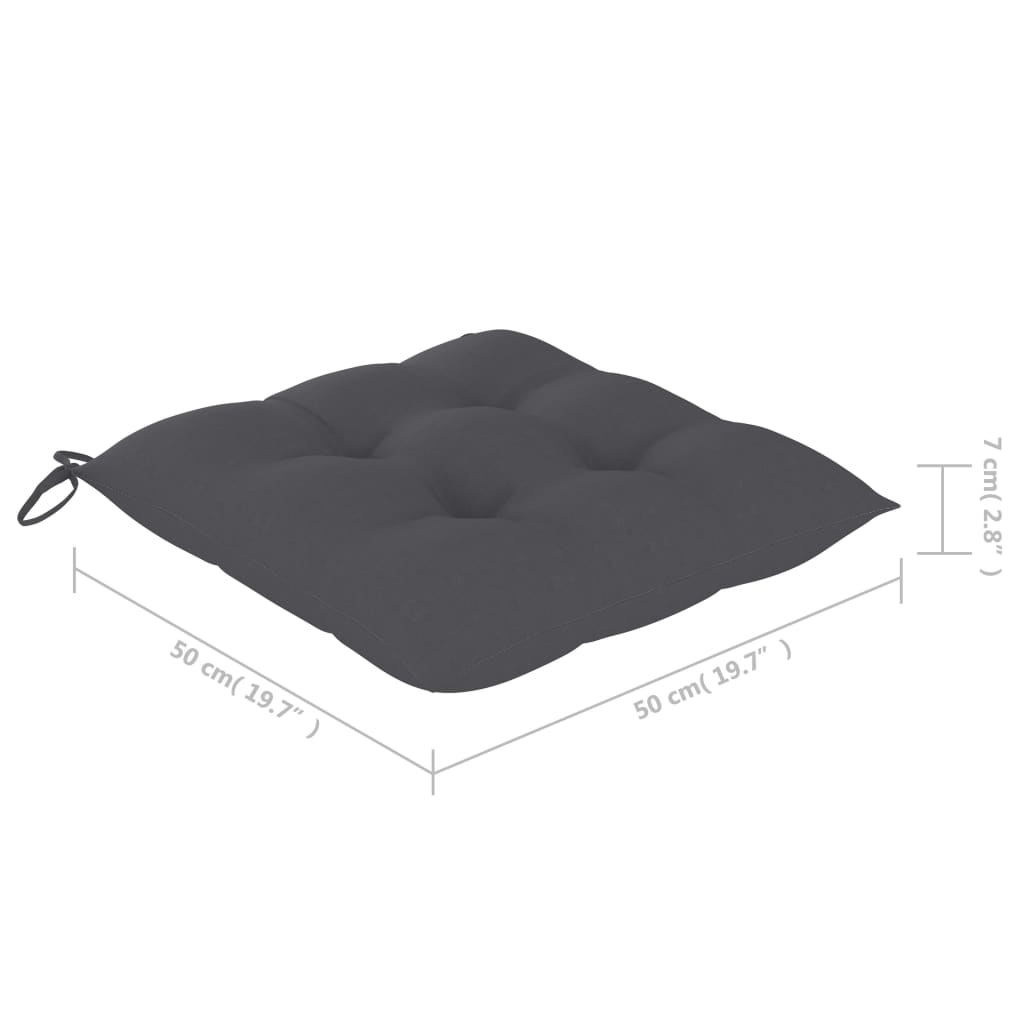 Chaises de jardin 6 pcs avec coussins Bois de teck massif - 5