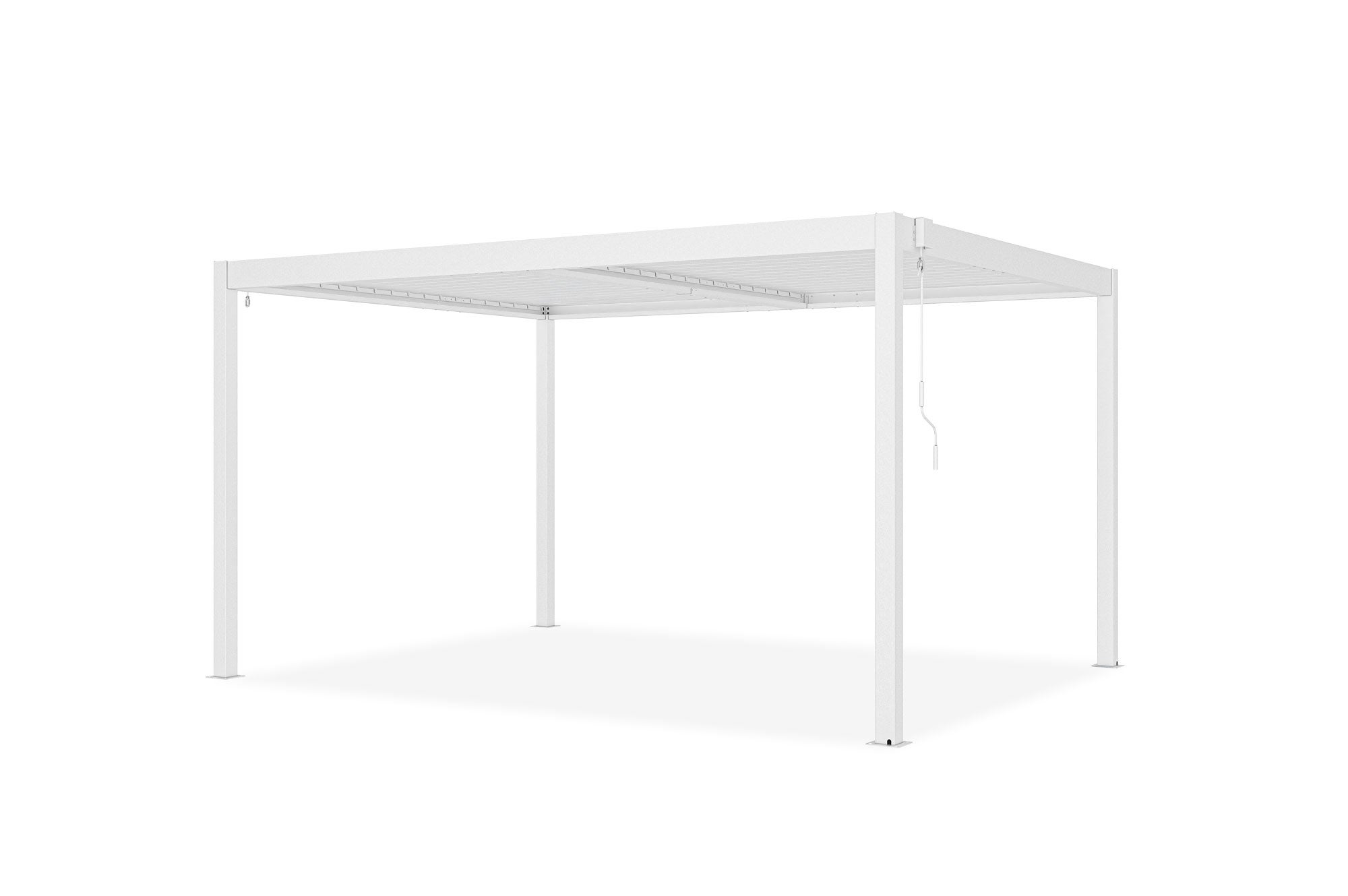Pergola bioclimatica autoportante in alluminio bianco PIANA 4x3m - 7