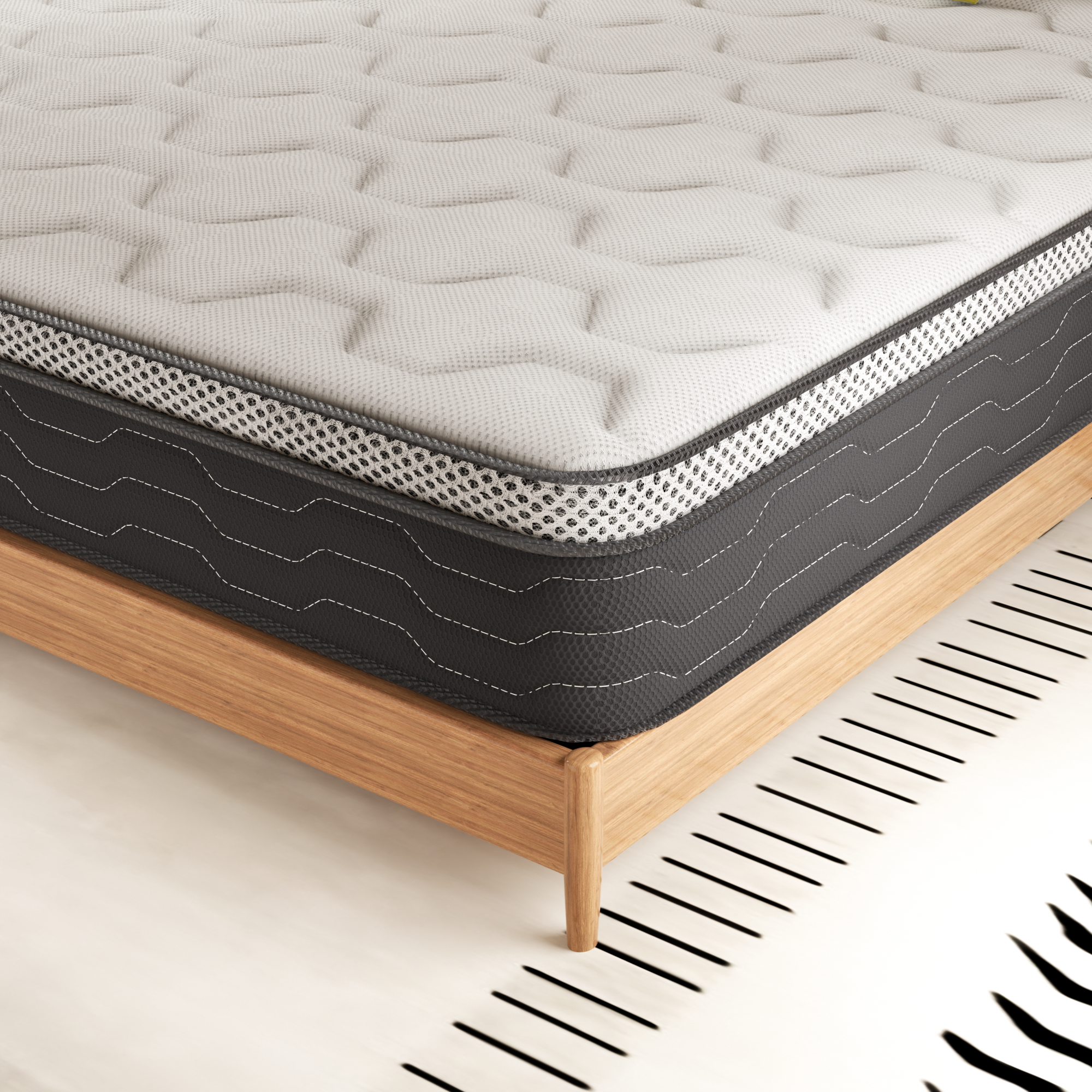 DEWINNER Ensemble matelas + sommier 160x200 cm, épaisseur du matelas 25cm - 3