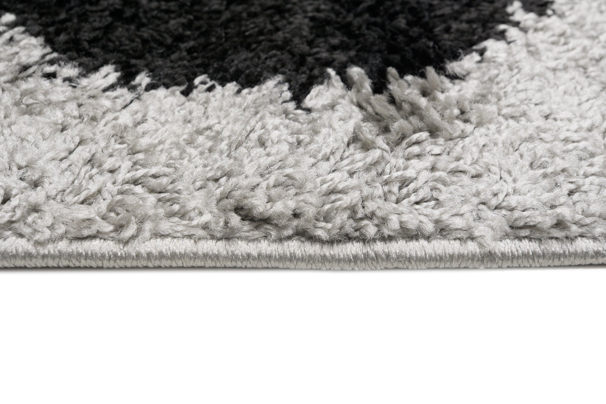 TAPISO Delhi Tappeto Shaggy Moderno Morbido Soggiorno Salotto Grigio Nero Geometrico Astratto Cerchi 60 x 100 cm - 5