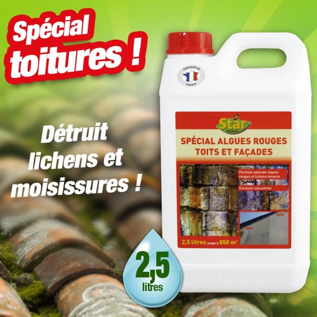 Anti Algues Rouges Facades Toitures Et Terrasses Concentre 2,5l